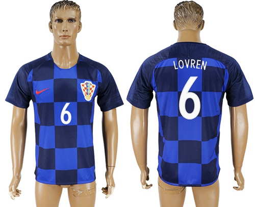 Croatia #6 Lovren Away Soccer Country Jersey